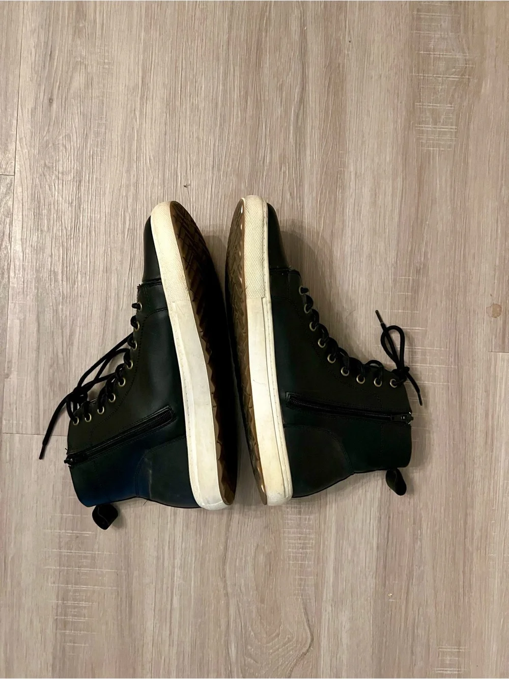 Seven 91 Men’s Black High Top Casual Sneakers Size 11 (EU 44.5) Side Zip Lace Up